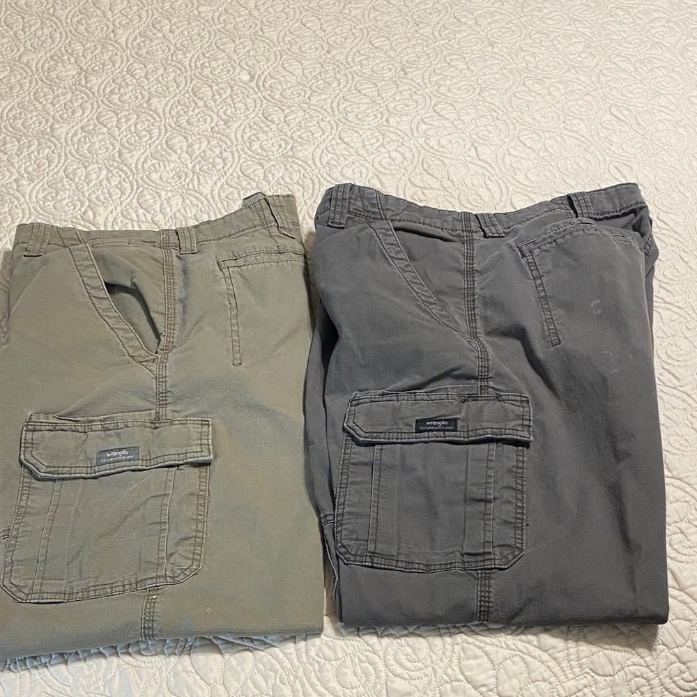 Men's Cargo Pants - Gray and Tan 2 pair 34x30